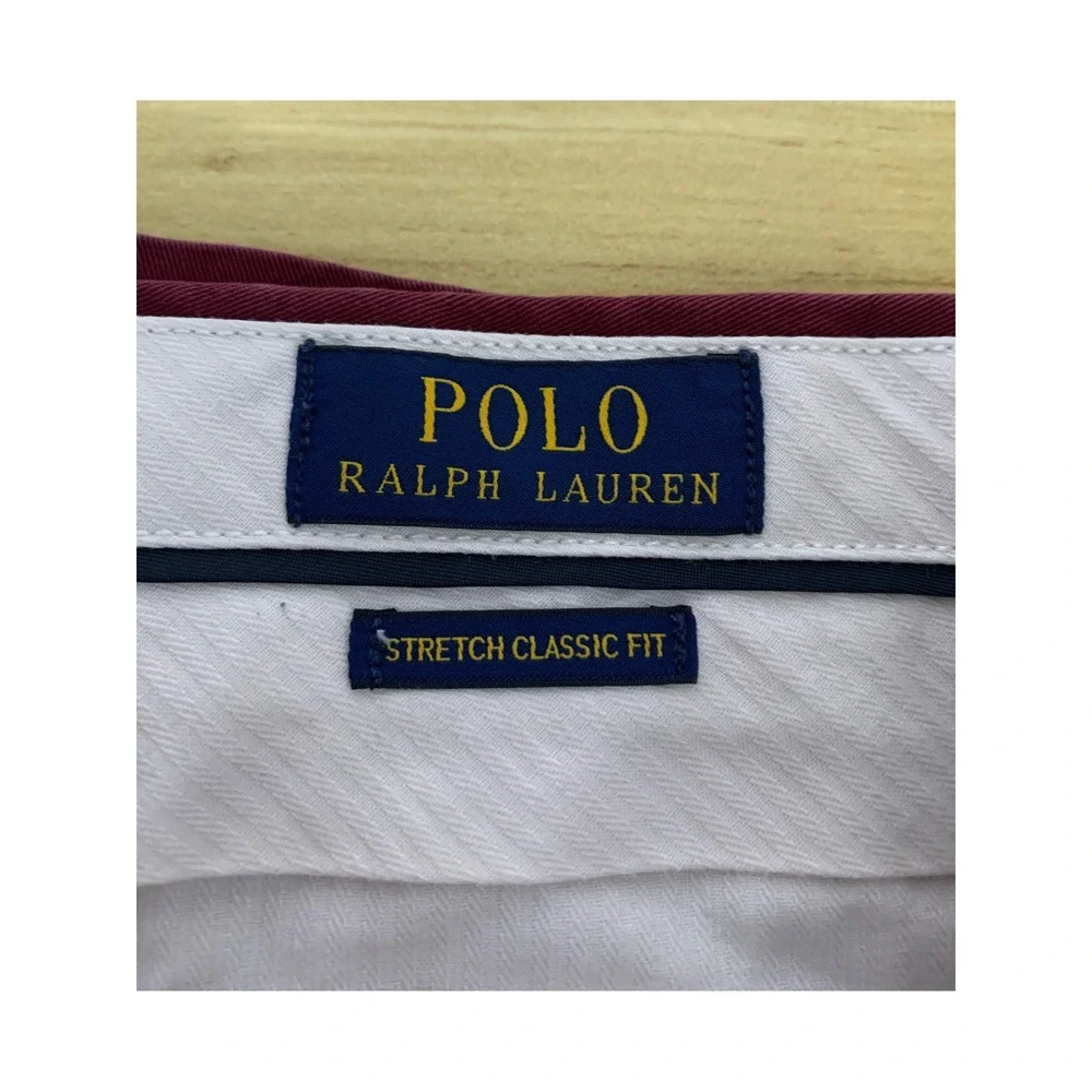 Polo Ralph Lauren Shorts Mens 29 Burgundy All Over Pony Stretch Classic Chino